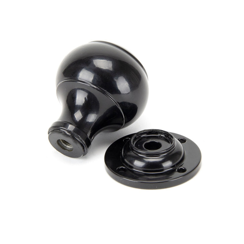 From The Anvil Regency Mortice Knob Handles on Round Rose - Black