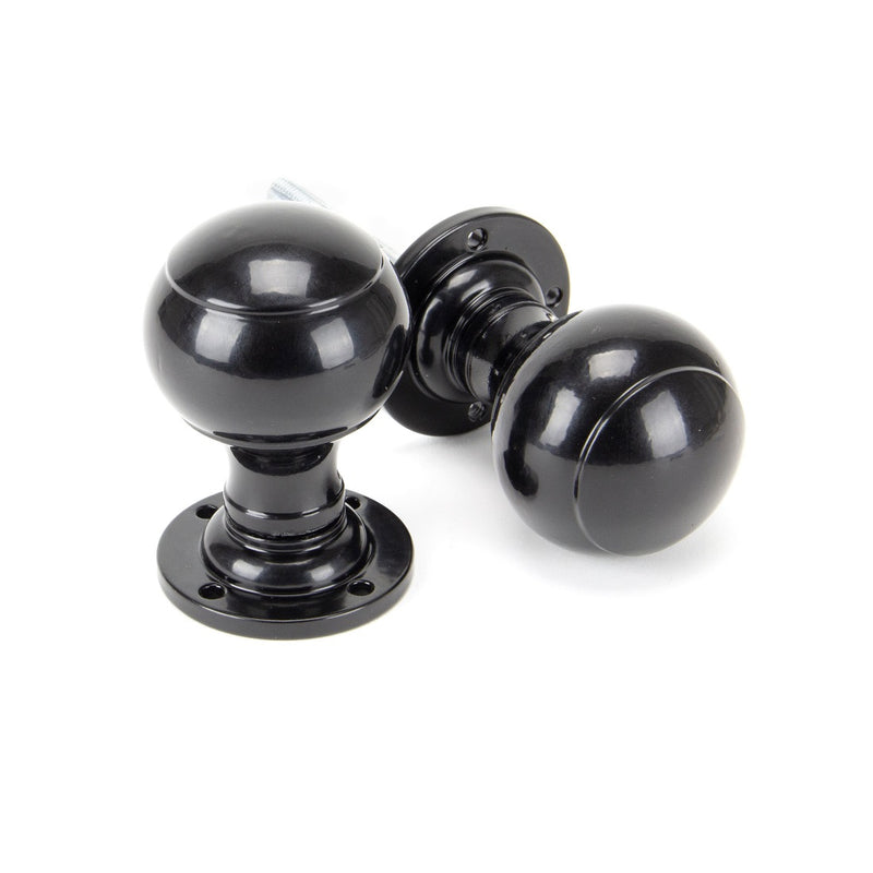 From The Anvil Regency Mortice Knob Handles on Round Rose - Black