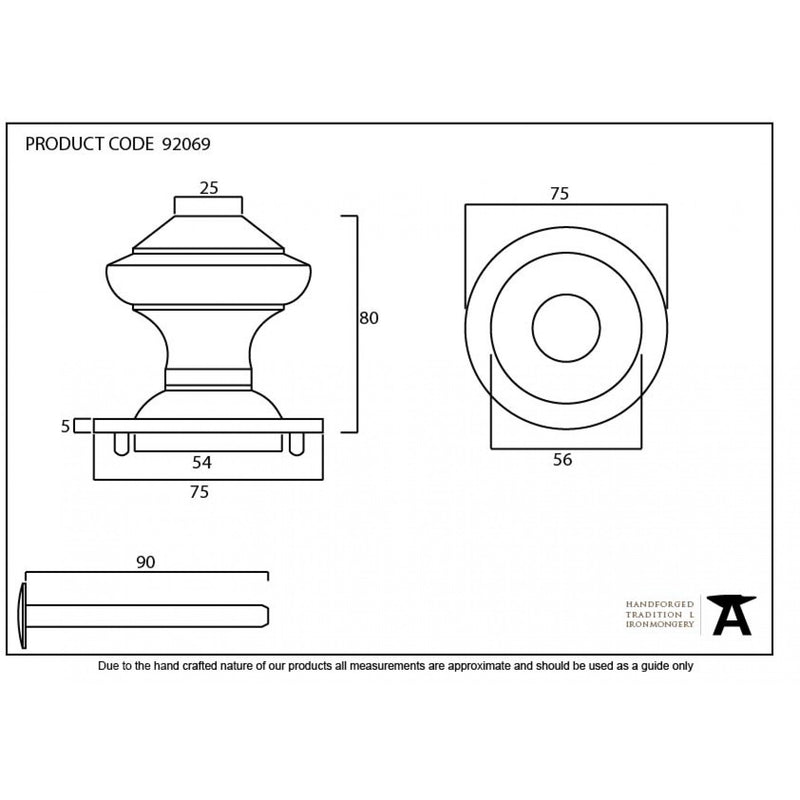 From The Anvil Regency Centre Door Knob - External Beeswax