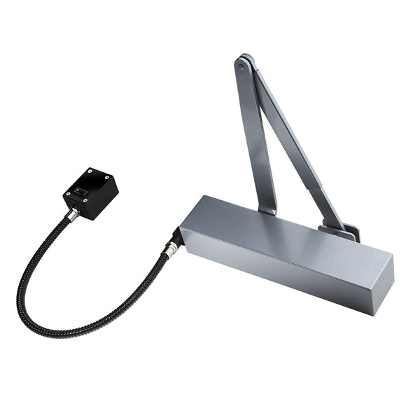 Exidor 9870 EN4 Hold Open / Free Swing E-Mag Door Closer - Square Cover - Silver