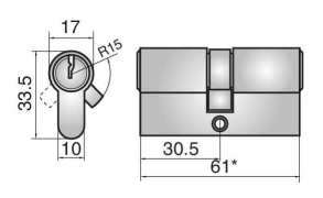 ASSA A622 61mm Double Euro Cylinder