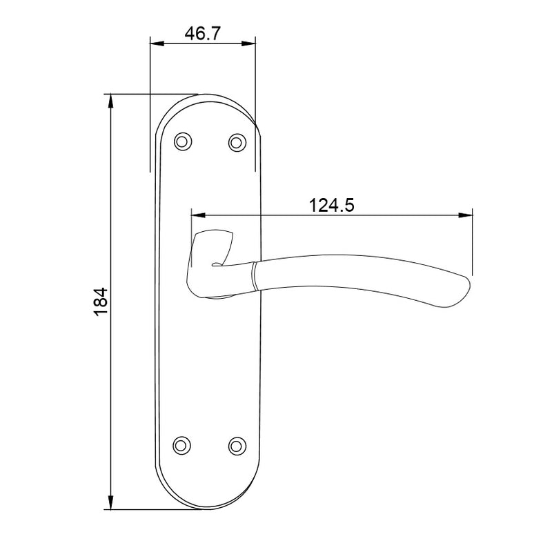 Fortessa Amalfi Lever Latch Handles - Satin & Polished Chrome Dual Finish