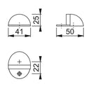 Arrone 41mm x 50mm Shielded Door Stop - SAA