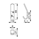 Arrone 89mm Strip Pattern Hat and Coat Hook - SAA