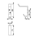 Arrone 89mm Hat and Coat Hook - SAA