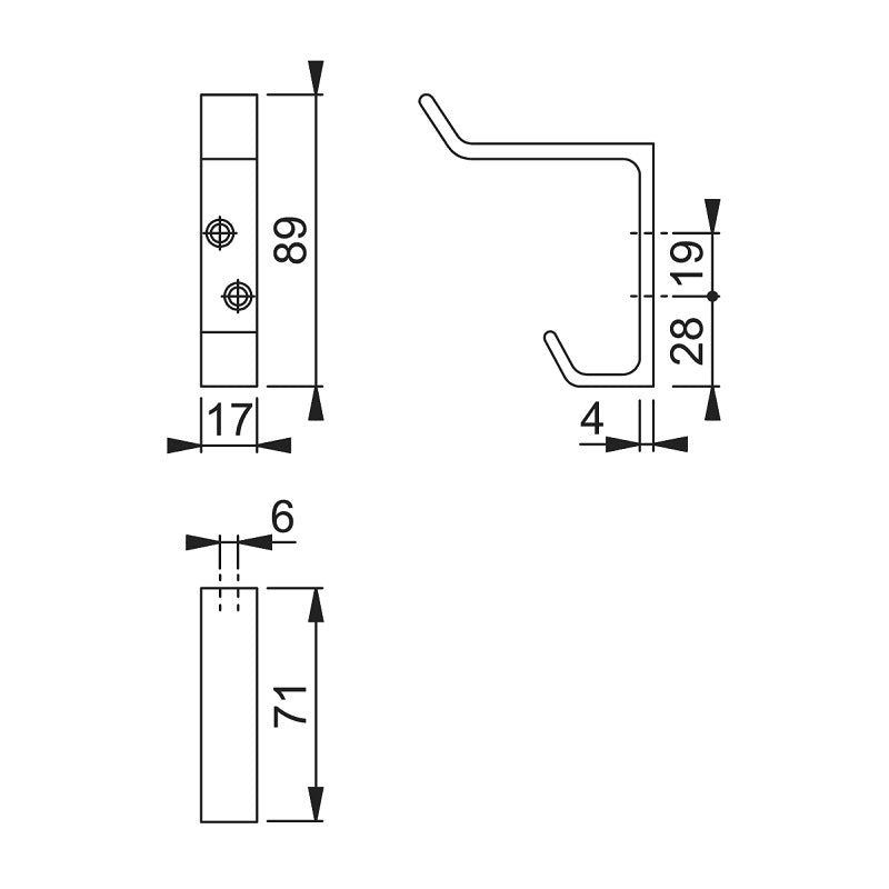 Arrone 89mm Hat and Coat Hook - SAA