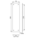 Arrone Finger Plate 305mm x 75mm - Satin Anodised Aluminium