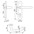 Hoppe Paris 19mmØ Return to Door Lever Handles on Euro Plate (47.5mm Centres) - SAA
