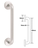 Arrone "D" Concealed Fix Pull Handle 19x150mm - SAA