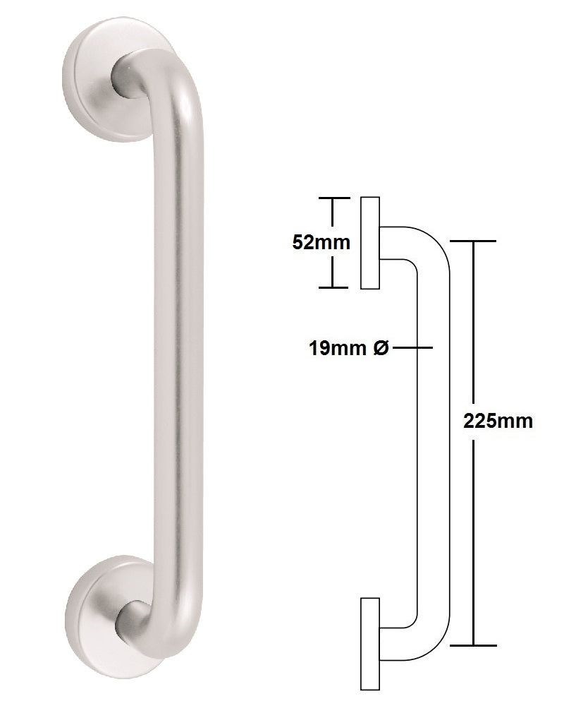 Arrone "D" Concealed Fix Pull Handle 19x225mm - SAA