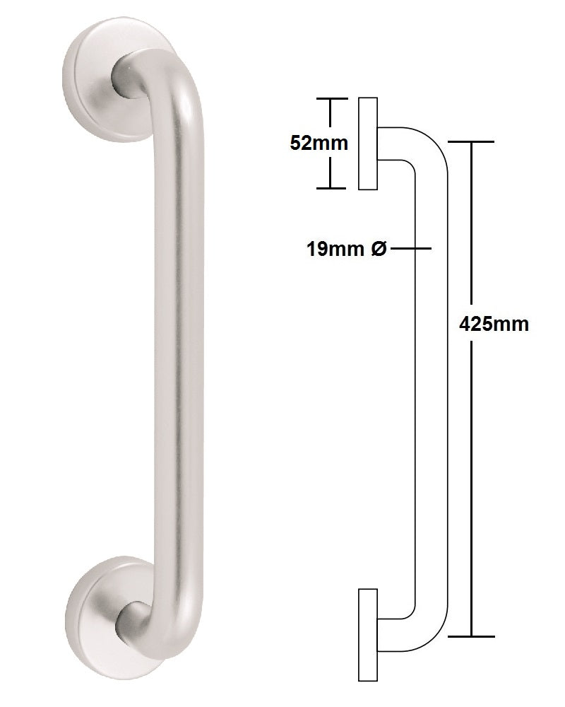 Arrone "D" Concealed Fix Pull Handle 19x425mm - SAA