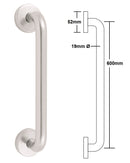 Arrone "D" Concealed Fix Pull Handle 19x600mm - SAA