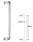 Arrone "D" Bolt Through Pull Handle 19x225mm - SAA