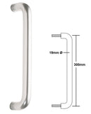 Arrone "D" Bolt Through Pull Handle 19x300mm - SAA