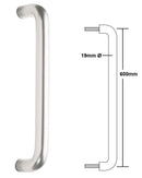 Arrone "D" Bolt Through Pull Handle 19x600mm - SAA