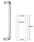 Arrone "D" Back to Back Pull Handle 19x225mm - SAA