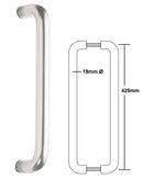 Arrone "D" Back to Back Pull Handle 19x425mm - SAA