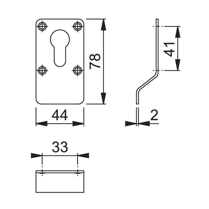 Hoppe Cylinder Pull For Euro Profile Cylinder - Satin Stainless Steel