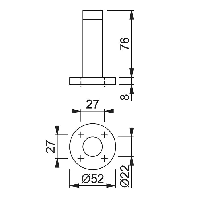 Arrone 76mm Projection, Concealed Fix Door Stop - PSS
