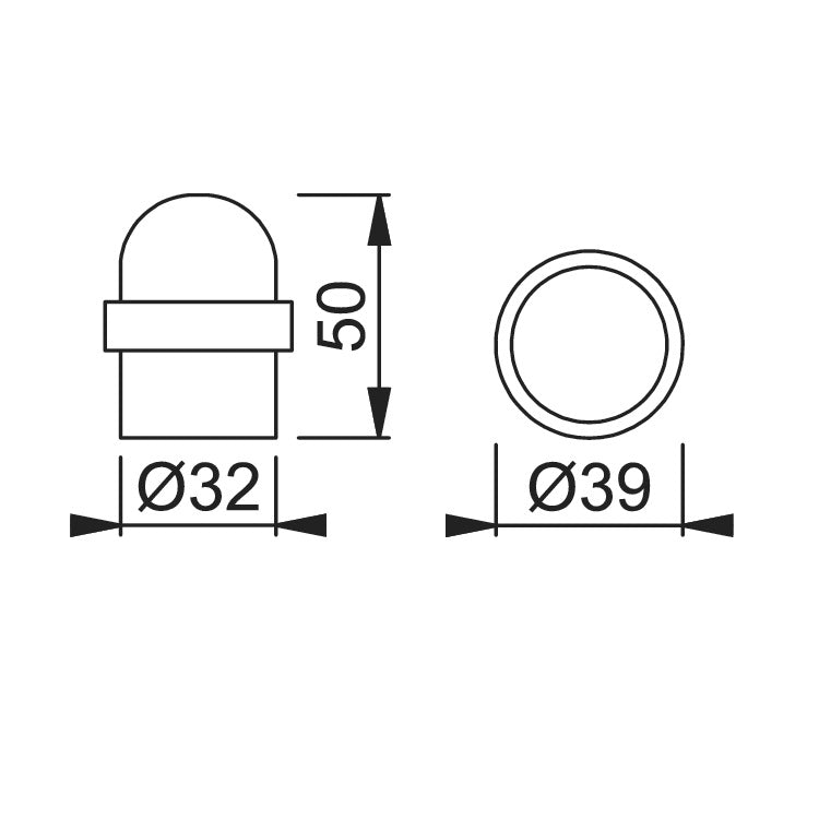 Arrone 32mmØ Dome Shaped Door Stop - SSS