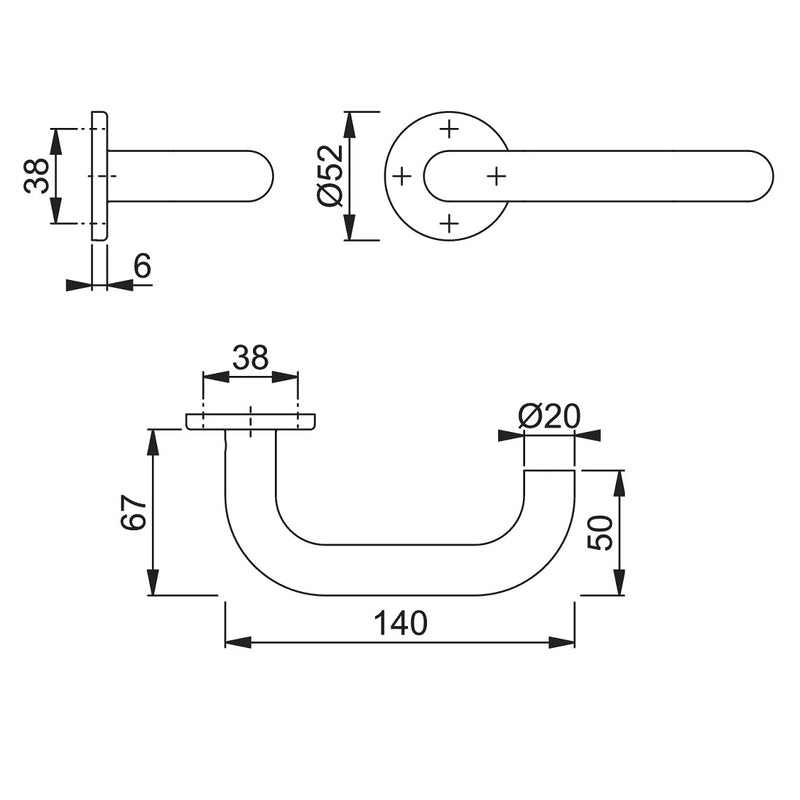 Hoppe Paris 20mmØ Return to Door Lever Handles on Sprung Round Rose - Grade 316 PSS