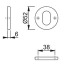 Hoppe Oval Cylinder Escutcheon (pair) - Grade 316 PSS