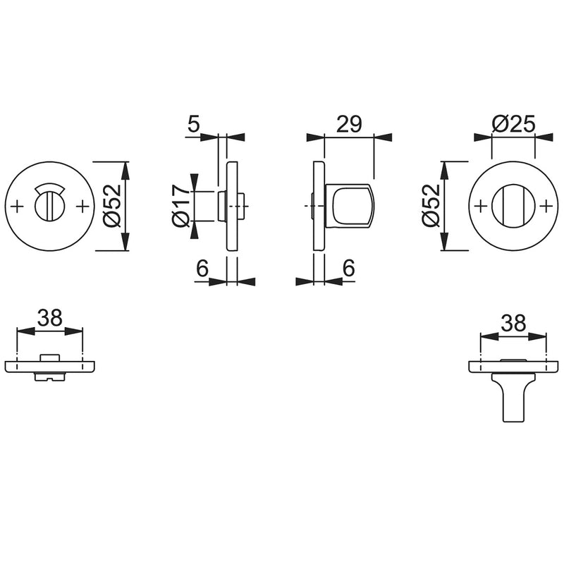 Hoppe Bathroom Turn & Indicator Release - Grade 316 SSS