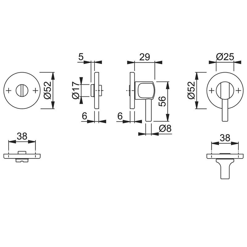 Hoppe Disabled Bathroom Turn & Release - Grade 316 PSS