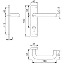 Arrone 19mmØ Return to Door Lever Handles on Euro Plate (72mm Centres) - Grade 316 SSS