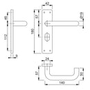 Arrone 19mmØ Return to Door Lever Handles on Oval Plate - Grade 316 SSS