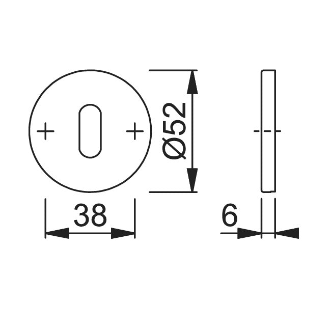 Hoppe Lever Key Escutcheon (pair) - Grade 316 PSS