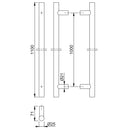 Arrone 25mmØ Back To Back Fixing Entrance Pull Handle 1000mm - Satin Stainless Steel