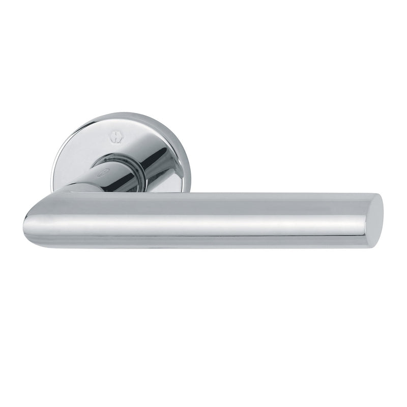 Hoppe Amsterdam 20mmØ Mitred Lever Handles on Sprung Round Rose - Grade 316 PSS