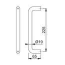 Arrone 19mmØ "D" Bolt Through Fixing Pull Handle 225mm - PVD Brass