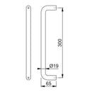 Arrone 19mmØ "D" Bolt Through Fixing Pull Handle 300mm - PVD Brass