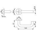 Hoppe Paris 19mmØ Return to Door Lever Handles on Sprung Round Rose - PVD Brass