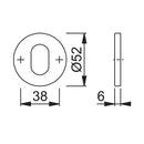Hoppe Oval Escutcheon (pair) - PVD Brass