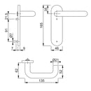 Hoppe Paris 21mmØ Return to Door Nylon Lever Handles on Latch Plate - Claret (Burgundy) RAL3005