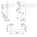 Hoppe Paris 21mmØ Return to Door Nylon Lever Handles on Lock Plate - Midnight (Dark) Blue RAL5003