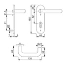 Hoppe Paris 21mmØ Return to Door Nylon Lever Handles on Euro Plate (72mm centres) - Yellow RAL1004