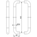 Hoppe 34mmØ Nylon 'D' Back To Back Fixing Pull Handle 600mm - Midnight (Dark) Blue RAL5003