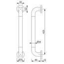 Hoppe 34mmØ Nylon 'D' Concealed Fixing Pull Handle 425mm - Diamond White RAL9016