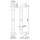 Hoppe 34mmØ Nylon 'D' Concealed Fixing Pull Handle 600mm - Green RAL6016