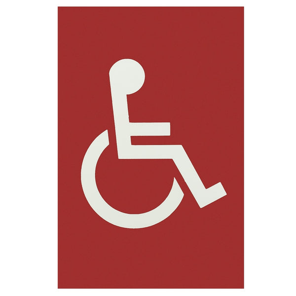 Arrone Nylon Disabled Sign 150mm x 100mm - Red RAL3003