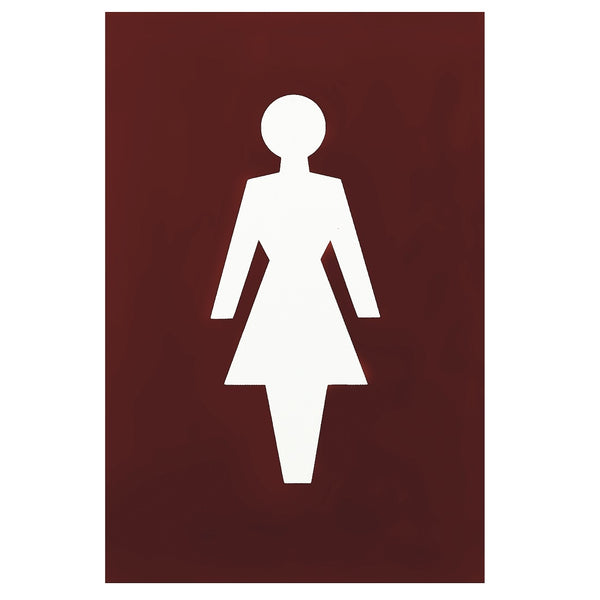 Arrone Nylon Female Sign 150mm x 100mm - Claret (Burgundy) RAL3005