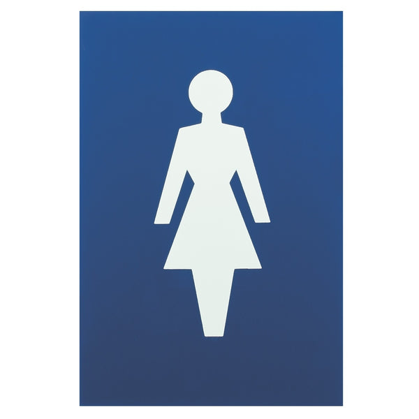 Arrone Nylon Female Sign 150mm x 100mm - Cobalt Blue RAL5002