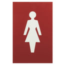 Arrone Nylon Female Sign 150mm x 100mm - Red RAL3003