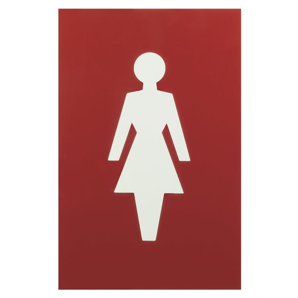 Arrone Nylon Female Sign 150mm x 100mm - Red RAL3003