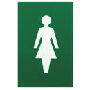 Arrone Nylon Female Sign 150mm x 100mm - Green RAL6016
