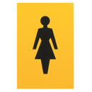 Arrone Nylon Female Sign 150mm x 100mm - Yellow RAL1004